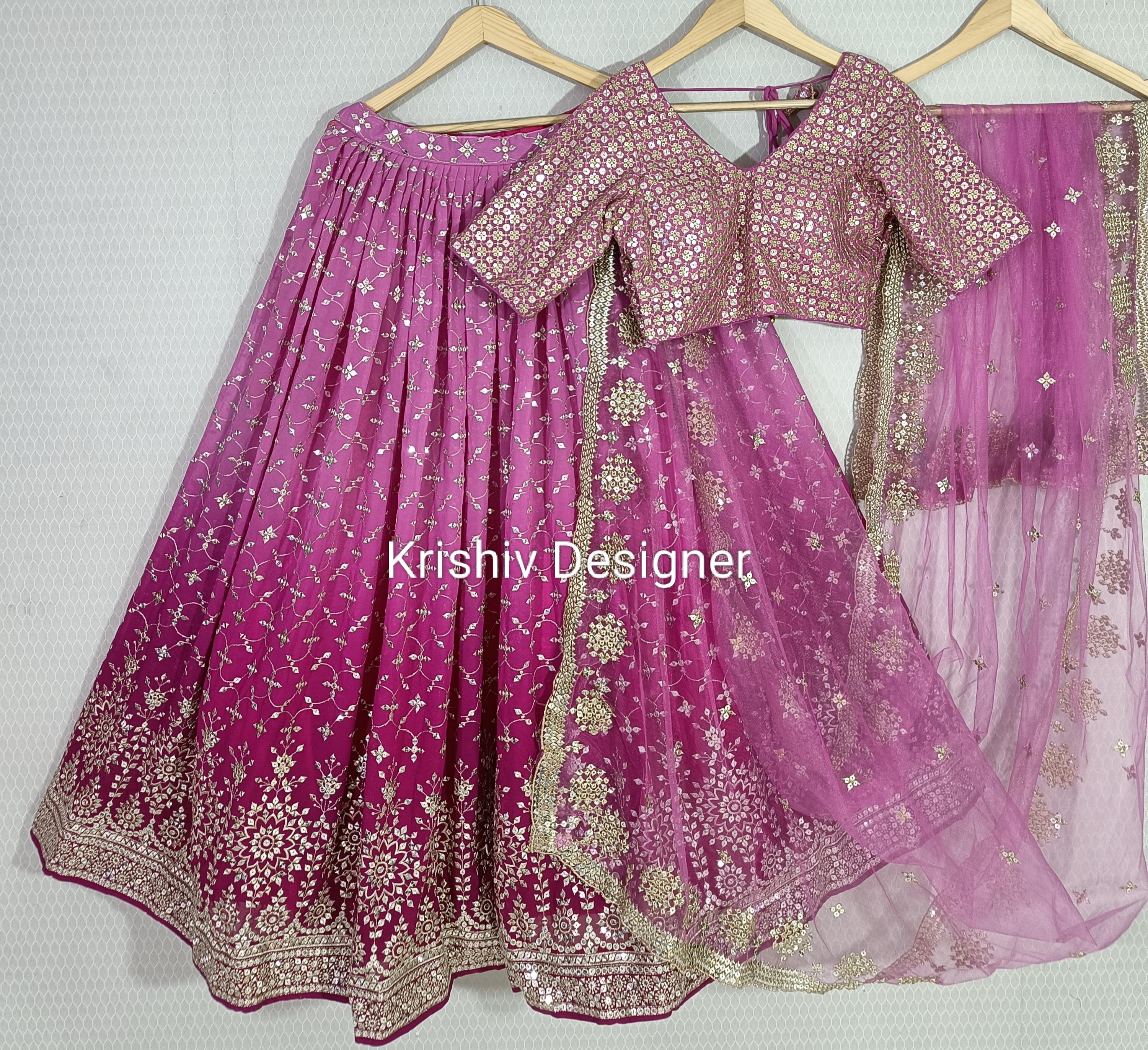 Pink Embroidered Lehenga Choli: Indian Wedding Designer Ghagra Choli - Etsy