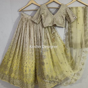 Yellow Lehenga choli for women indian Wedding lengha embroidered ghagra choli custom made ethnic outfit Designer Wear lengha for girls