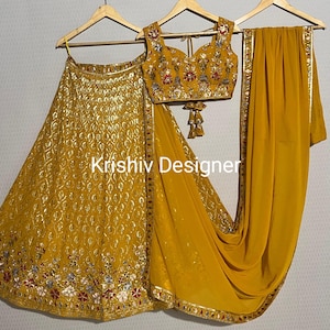 Yellow Lehenga Choli For Women Indian Designer Wedding Wear Party Wear Function Wear Reception Wear chaniya choli bollywood Style lengha