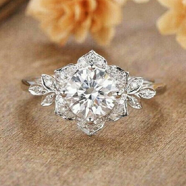 Flower Engagement Ring - Etsy