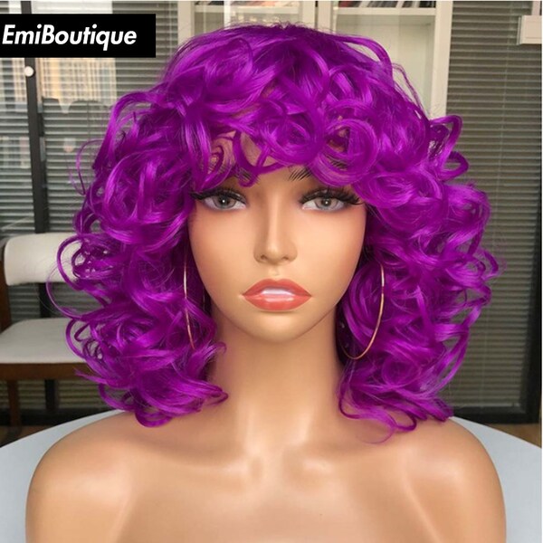 Pink Wig With Fluffy Curls Etsy