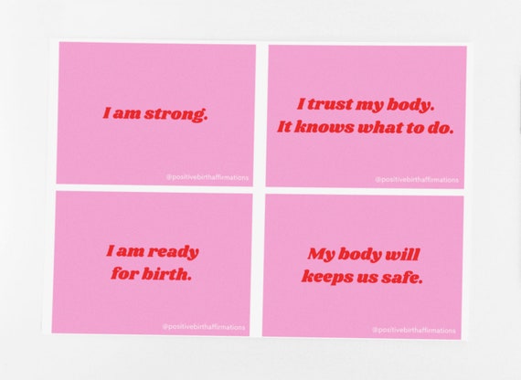 Printable Positive Birth Affirmations Set of 40 Digital - Etsy
