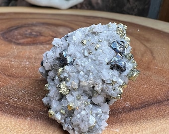Galena and pyrite on dolomite