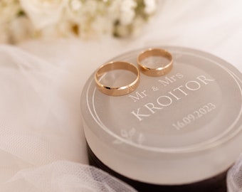 Caja de anillo de madera acrílica l Caja de anillo de boda l Caja de anillo personalizada l Caja de anillo l Almohada portadora de anillo