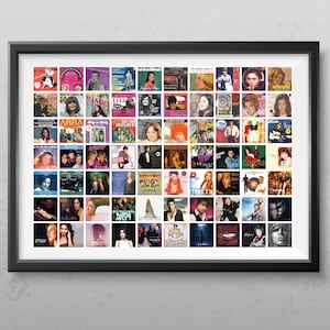 Impresión A2 del Festival de la Canción de Eurovisión que muestra todos los ganadores desde 1956 hasta 2023, en un montaje de 70 imágenes.