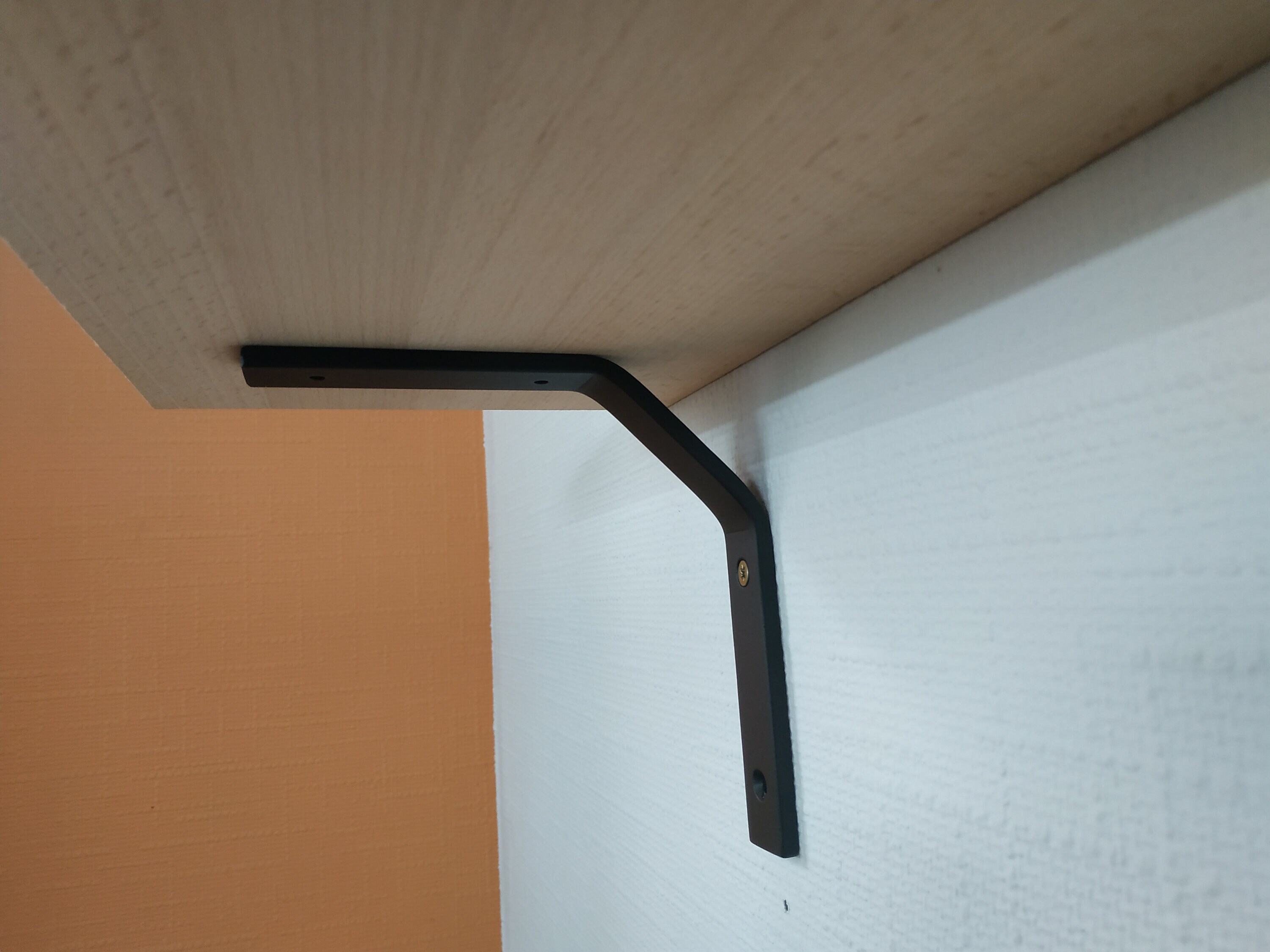 Metal Shelf Bracket for Floating Shelves, Universal Black Metal Bracket