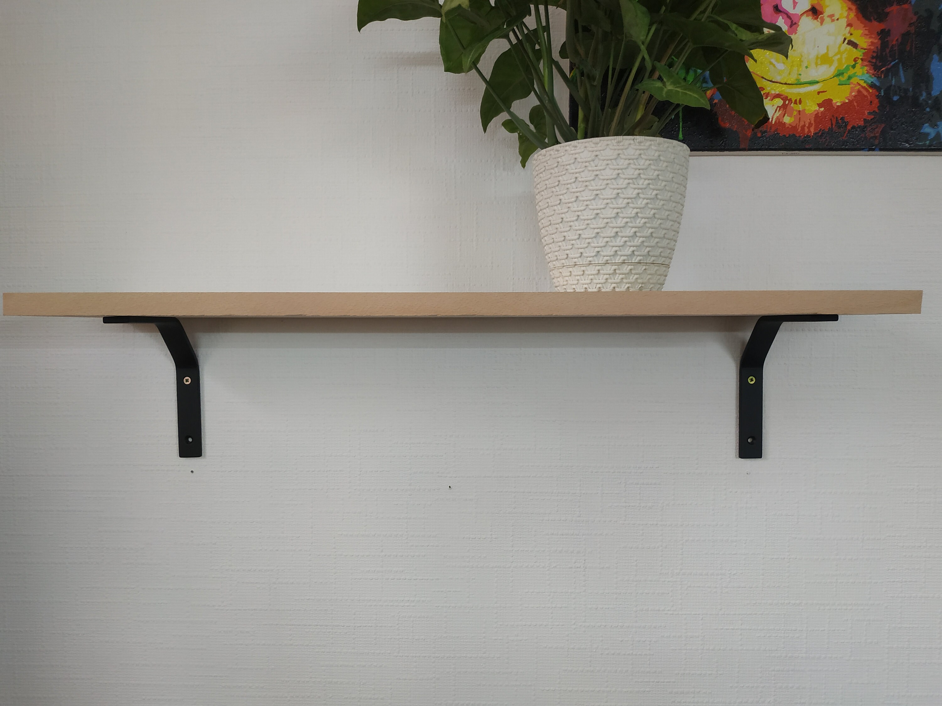 Metal Shelf Bracket for Floating Shelves, Universal Black Metal Bracket