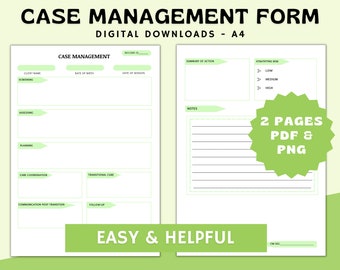 Case Mangement Form: Vorlage für Kundendokumentation (druckbare PDF-Datei)