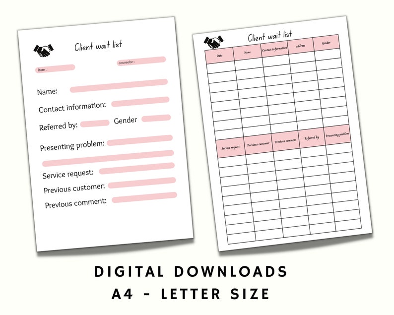 Therapist Client Intake Form: Psychotherapist Printable (PDF) - Etsy