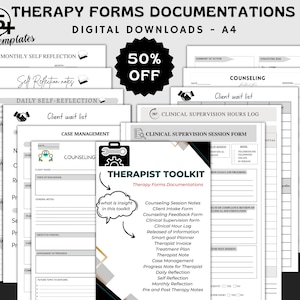 Therapy Forms Documentations Bundle, Mental Health Desk Top Reference, Therapist Documentation Tools, Therapeutic Reference Tools