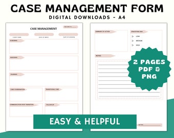 Modèle de notes pour le gestionnaire de cas : documentation client (PDF et PNG)