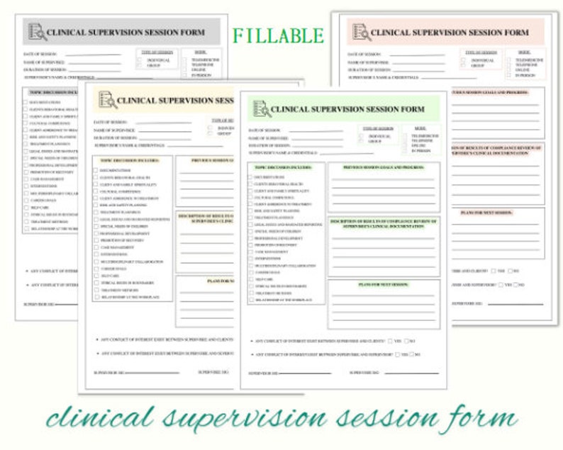 Clinical Supervision Session Forms: Fillable Tracking Guide (PDF) - Etsy