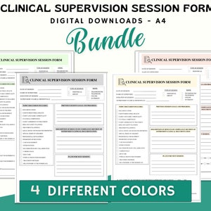 Clinical Supervision Session Form Bundle, Characteristics of Effective Clinical Supervision, Clinical Supervision Reference Sheets, Log Book