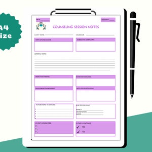 Counseling Session Notes Template: Therapist Printable (PDF & PNG) - Etsy