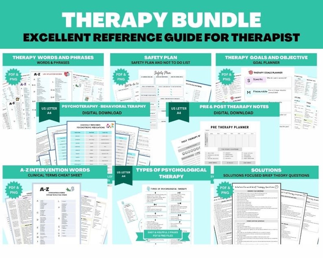 Therapy Cheat Sheet Bundle: Clinical Tools & Notes (digital Download ...