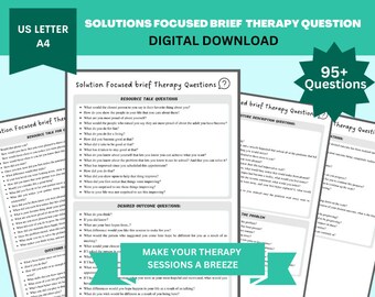 Solution Focused Therapy Questions: Counselor Toolkit (PDF)