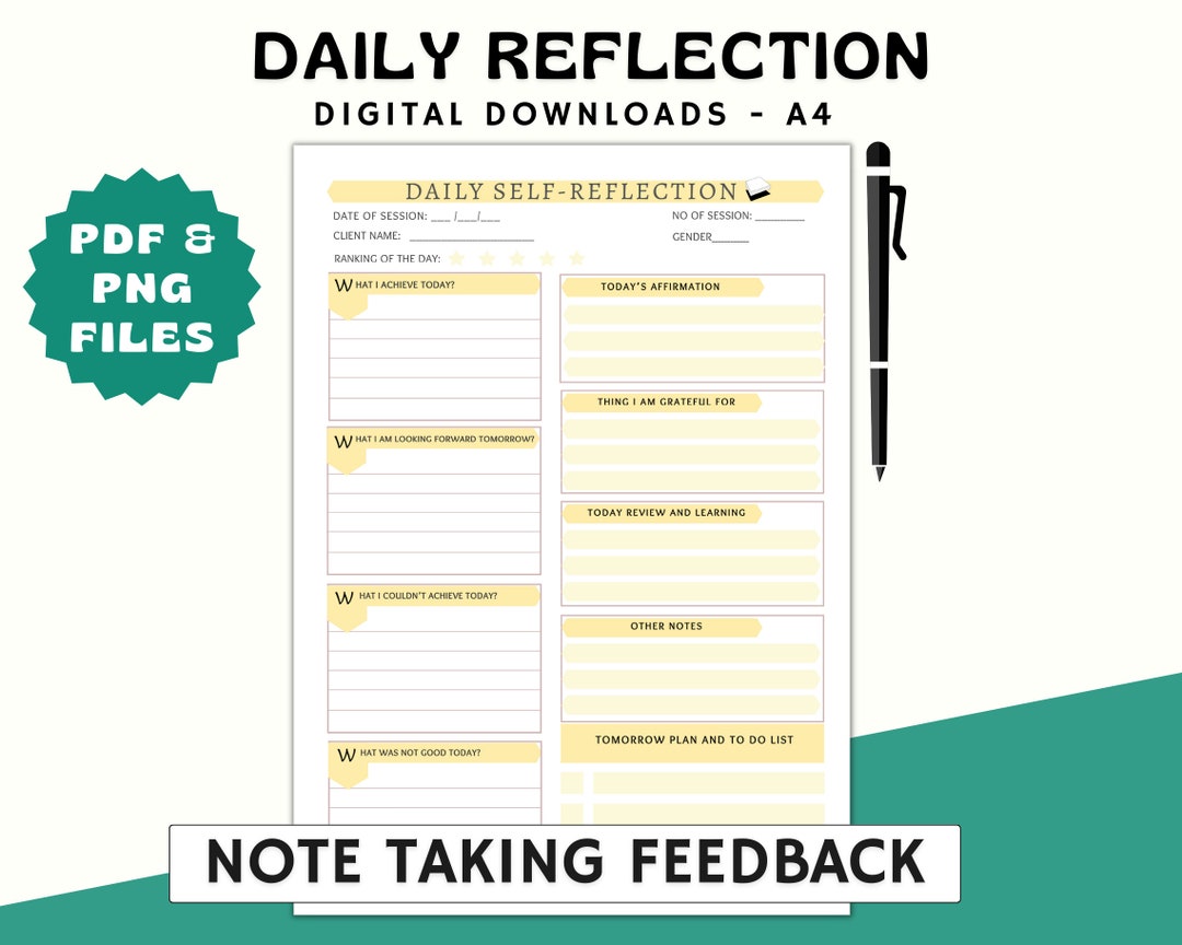 Sample Personal Reflection Notes Rpms Self-reflection Notes: Session Documentation, Analysis Tools (printable ...
