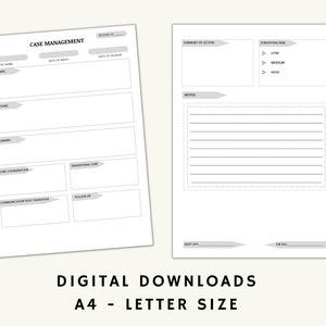 Case Management Form: Client Documentation Template (printable PDF) - Etsy