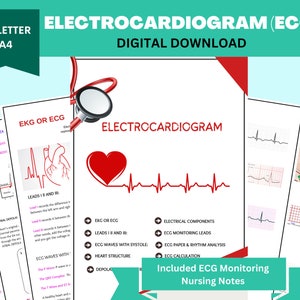 Ekg Ecg Bundle, 2025 Electrocardiogram, Cardiac, EKG Interpretation, EKG Study Guide for Nursing | Angina | Myocardial Infarction|