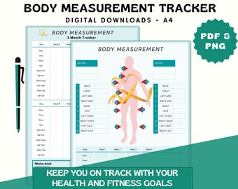 Body Measurement Tracker: 3-Month Fitness Chart (Printable PDF)