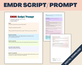 EMDR Script & Worksheet Bundle: Therapist Resources (Printable PDF)