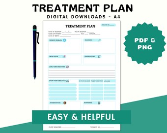Behandllungsplan-Vorlage: Instrument zur Bewertung der psychischen Gesundheit (druckbare PDF-Datei)