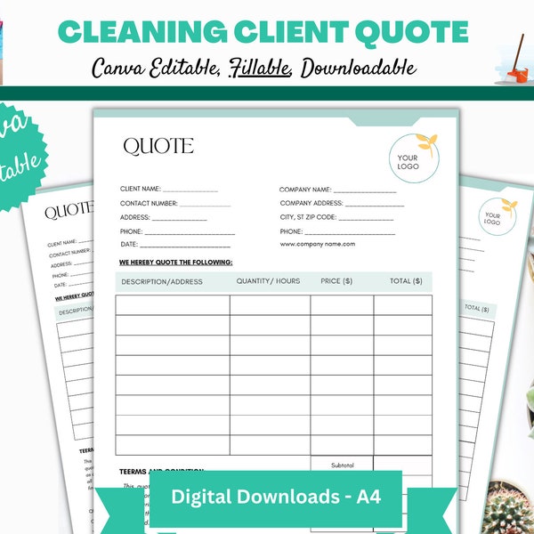 EDITABLE Cleaning Proposal | Cleaning Checklist | Editable Template | Commercial Cleaning Proposal | Creative proposal, Basic Work Quote