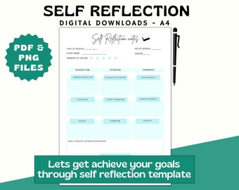 Self Reflection Journal: Self Care Analysis, Personal Goals (Printable PDF)