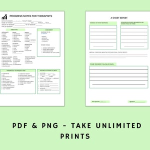 Therapist Progress Notes Template: Printable Therapy Documentation (PDF ...