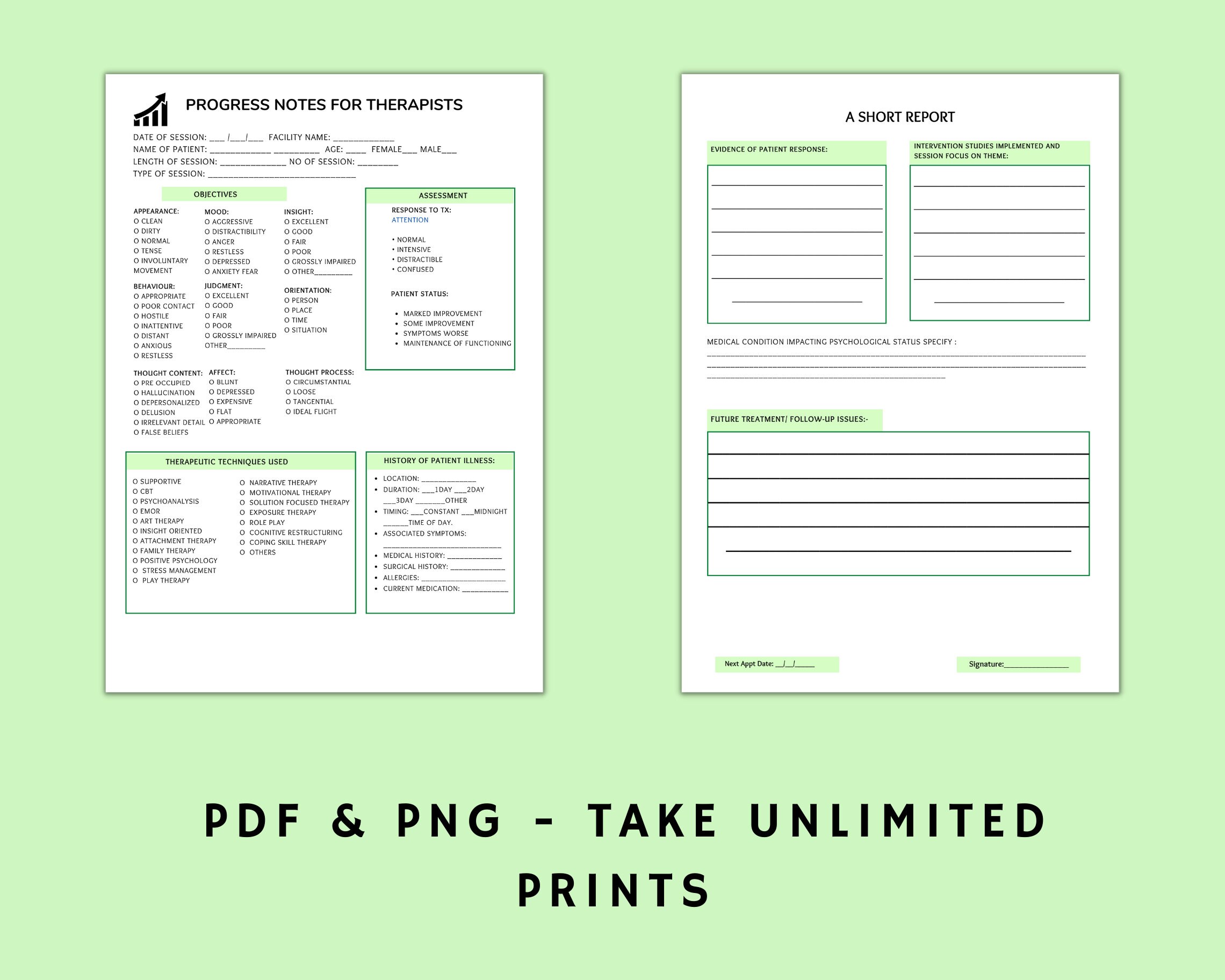 Progress Notes for Therapist, Progress Template, Therapy Template ...
