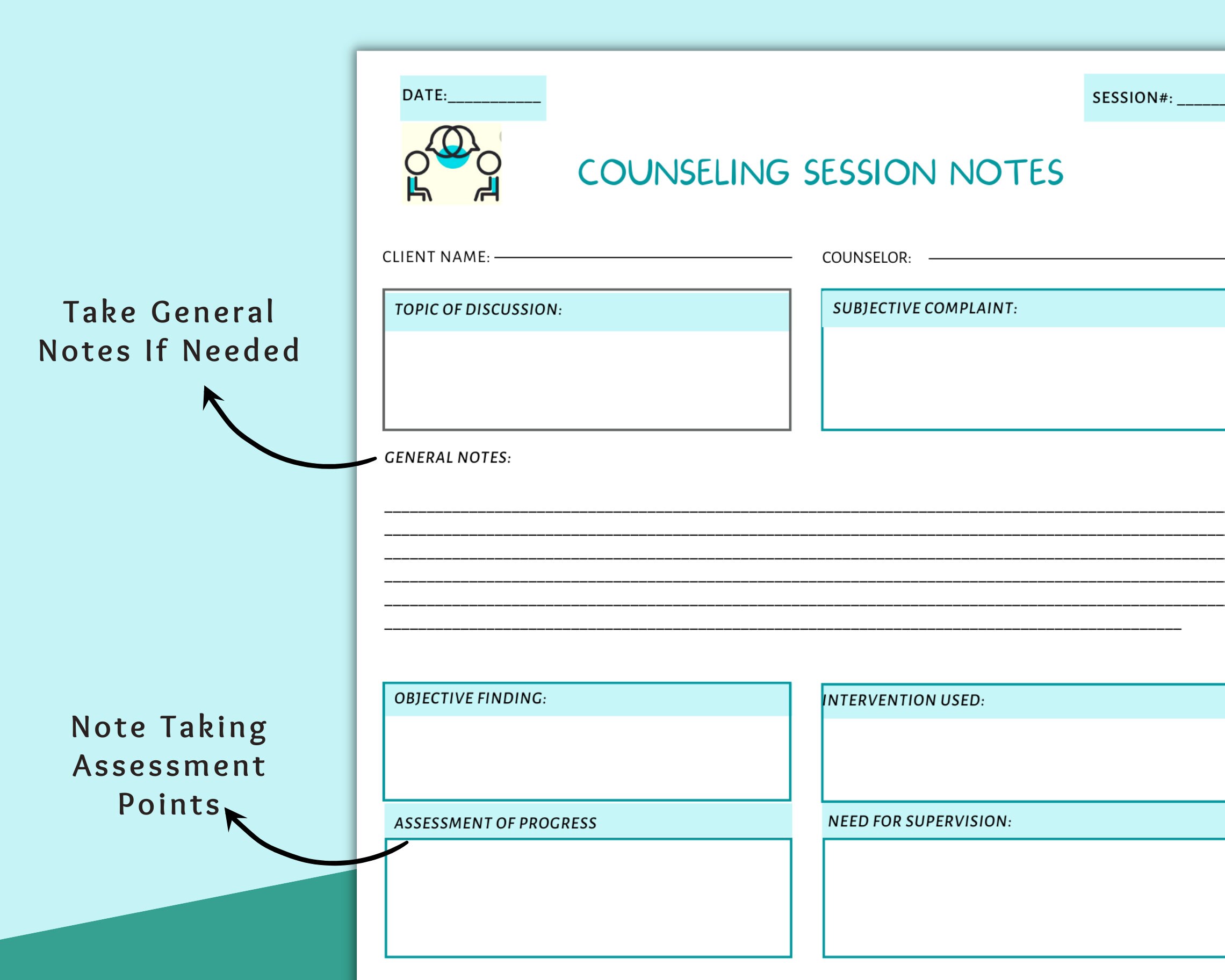 Counseling Session Notes Template: Therapist Documentation (printable ...