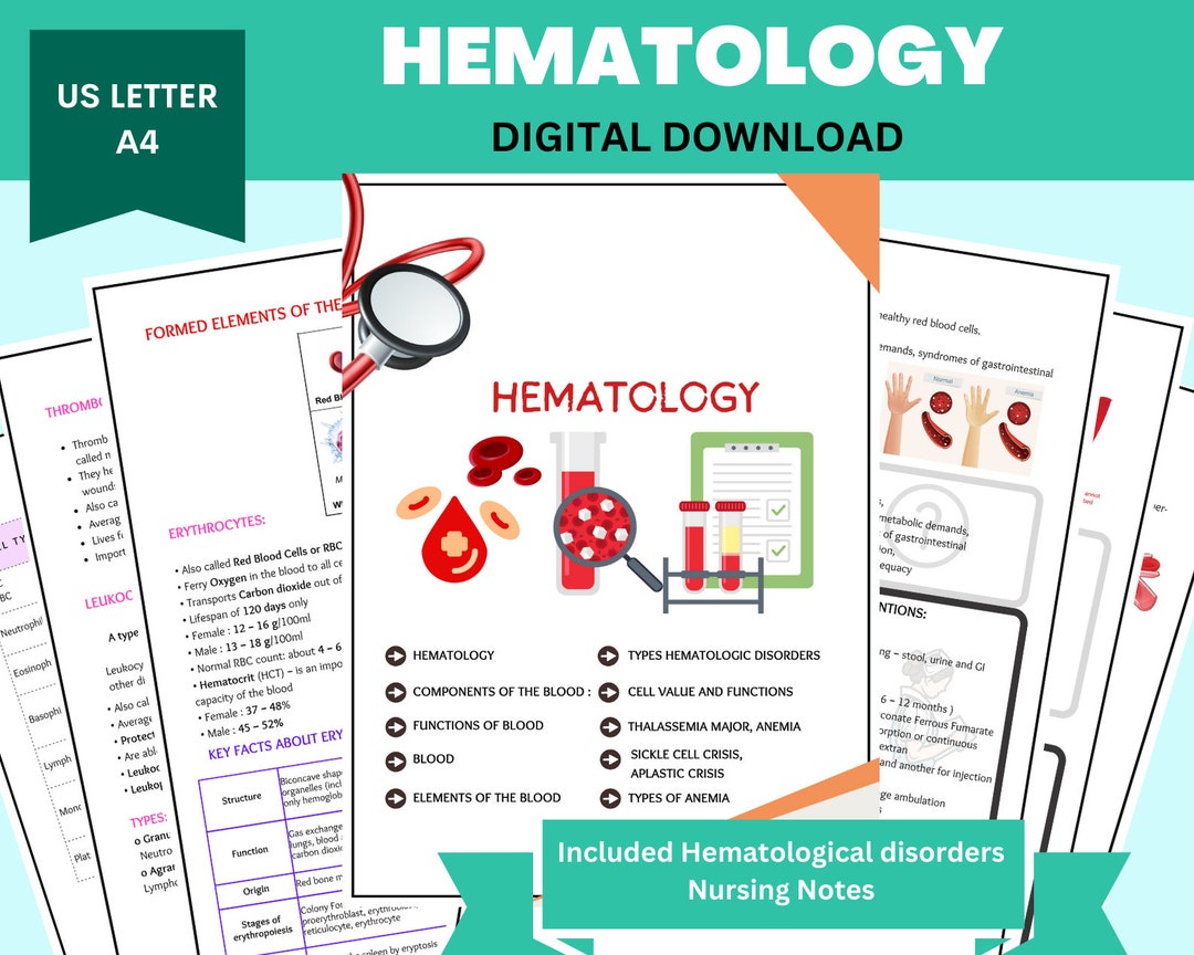 Hematology Study Guide: Nursing & Medical Student Notes (digital ...