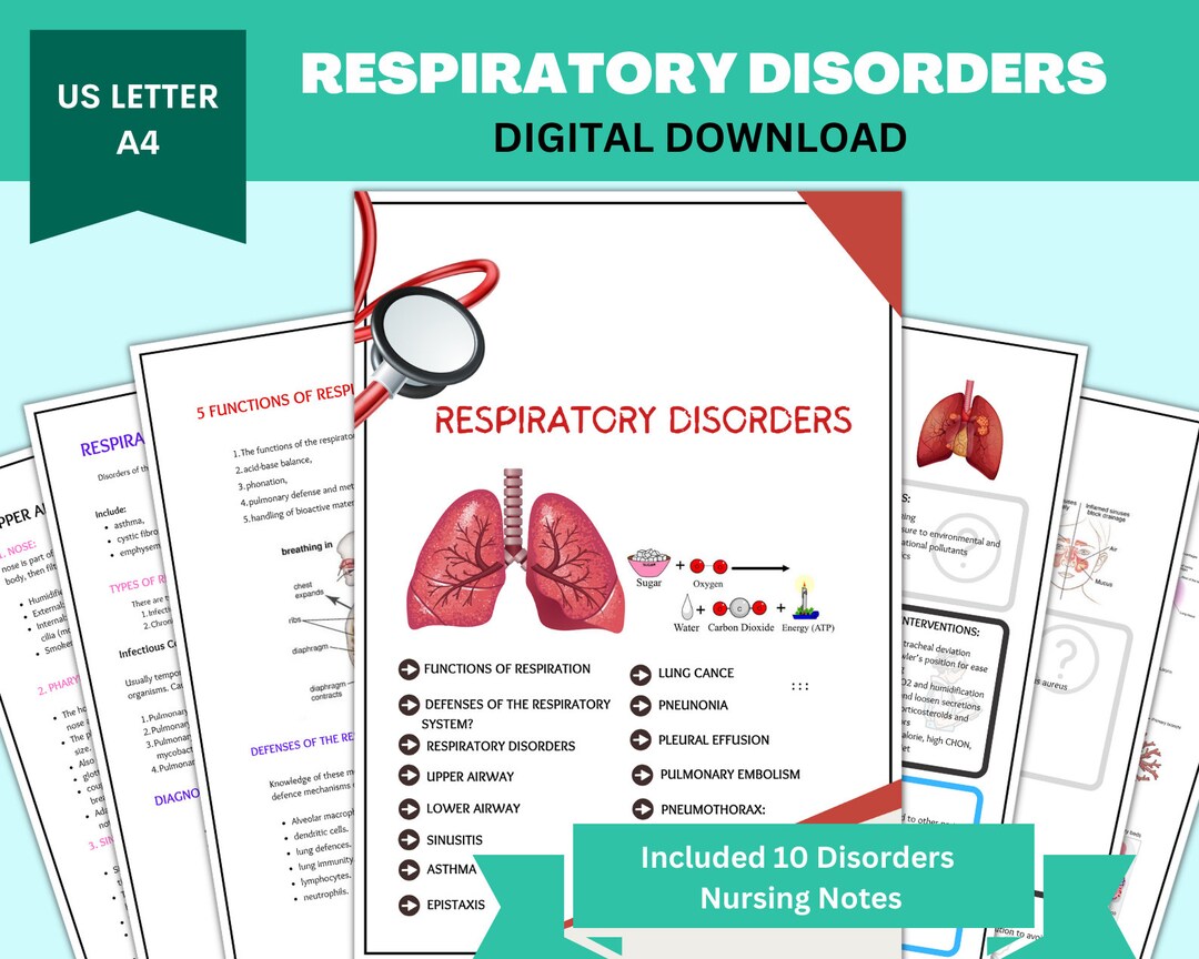 Respiratory Disorders Nursing Study Guide: Lungs & Disease (PDF ...
