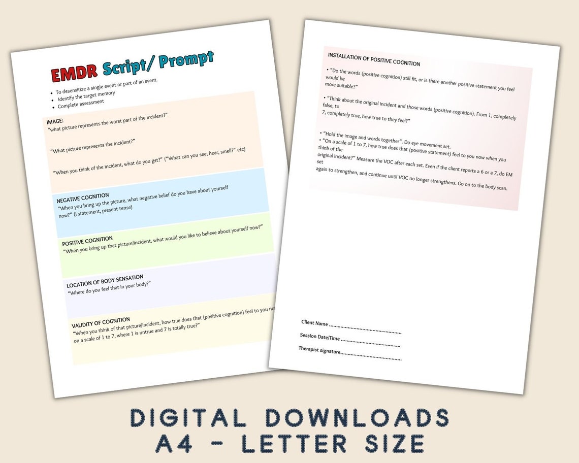 EMDR Script & Worksheet Bundle: Therapist Resources (printable PDF) - Etsy