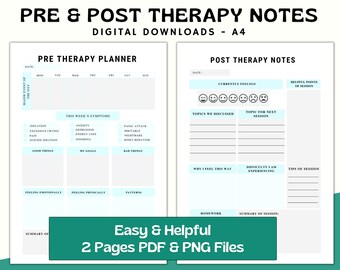 Pre & Post Therapy Notes: Session Planner (Digital Download)