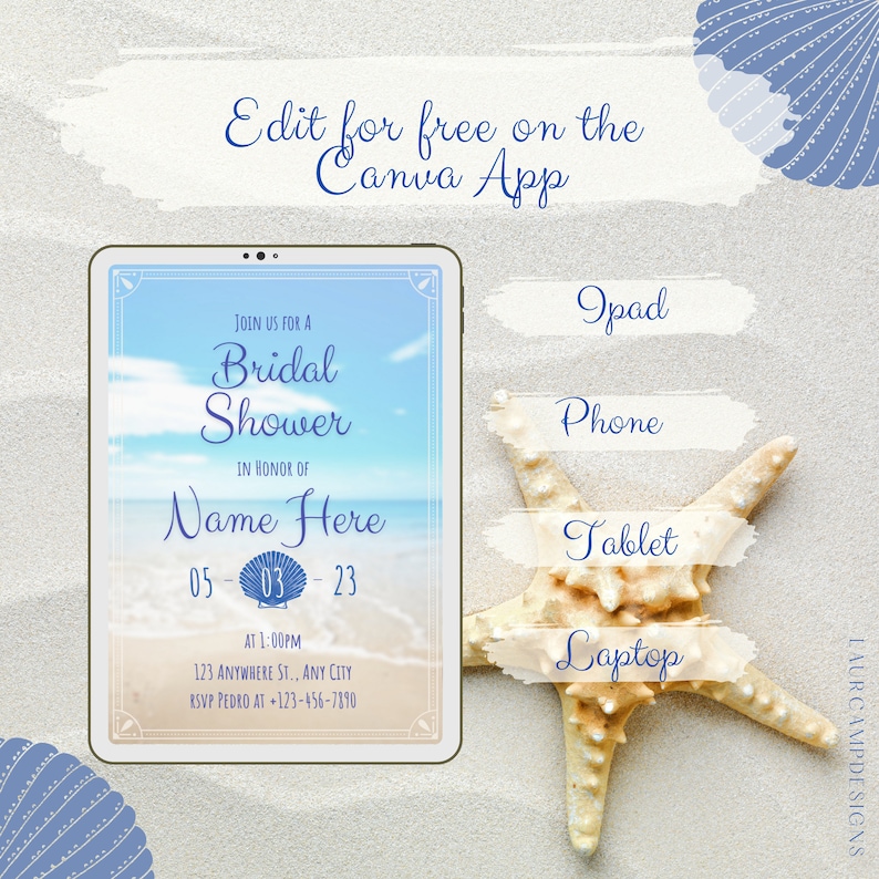 20 EDITABLE Beach Themed Bridal Shower Party Games- Easy to Use ...