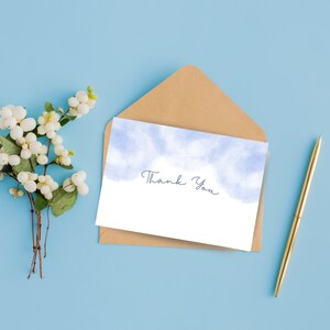 Tarjeta de agradecimiento en la nube: despedida de soltera, boda, cumpleaños, baby shower, fiesta- Plantilla editable de Canva
