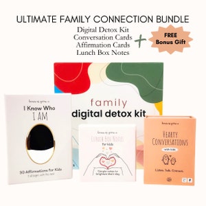 Kit de desintoxicación digital, Tarjetas de conversación para niños, Actividades para niños, Noche de juegos en familia, Juegos para niños, Bienestar, Ansiedad, Estrés, Mindfulness