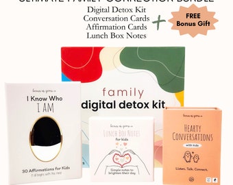 Kit de desintoxicación digital, Tarjetas de conversación para niños, Actividades para niños, Noche de juegos en familia, Juegos para niños, Bienestar, Ansiedad, Estrés, Mindfulness
