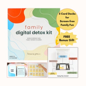 Kit de desintoxicación digital, Tarjetas de conversación para niños, Actividades para niños, Noche de juegos en familia, Juegos para niños, Bienestar, Ansiedad, Estrés, Mindfulness