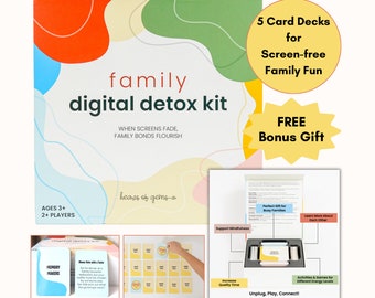 Digital Detox Kit, Conversation Cards for Kids, Activities for Kids, Family Game Night, Kids games, Wellness, Anxiety, Stress, Mindfulness