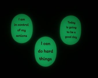 Glow In the Dark Worry Stone for Kids, Confidence Pebbles, Pocket Pebbles, Rocks for Kids, Sensory Activity