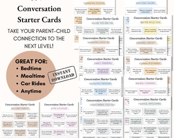 350 Conversation Cards for Kids, Conversation Starters, Family Dinner, Activities for Kids, Family Conversation Cards, Road trip, Icebreaker