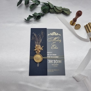 Carte acriliche moderne, carte d'invito acriliche, inviti di nozze unici e lussuosi decorati con fiori secchi naturali, inviti personalizzati, C1