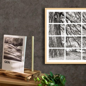 Table CALENDAR + Wall Decore | Photos of NATURE | Wooden base | Wooden pencil | Perfect for furnishing, various home and office compositions