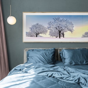 SNOW COVERED APPLE Trees at Dawn | Aosta Valley | Fine Art Panoramic Print on Hahnemühle William Turner 310gr Paper | Frame Not Included