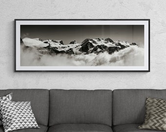 MOUNTAIN PHOTOS, MOUNTAIN Poster, Monte Rosa Print, Mountain Photography - Mont Rose And Valle d'Aosta Landscape Print
