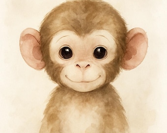 Watercolor Safari Animal Prints | Nursery Wall Art Set (Digital Download)
