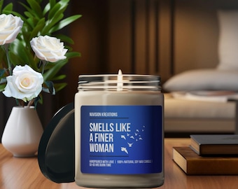 Smells Like A Finer Woman | Zeta Phi Beta Custom Personalized Scented Soy Candle, 9oz