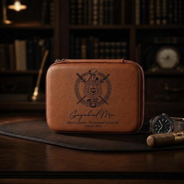 Omega Psi Phi Engraved Travel Case, Custom Style Case, Cigar Case, Omega Psi Phi Legacy Case
